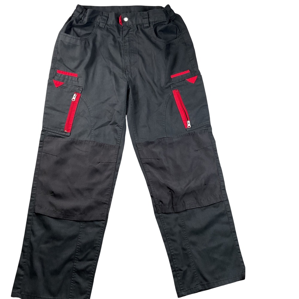 Purework Cargo Utility Pants Mens L Black Red‎  Workwear Trousers